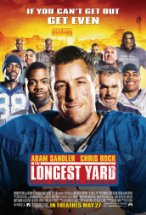 Movie poster for the Longest Yard with Adam Sandler in a football uniform in the front